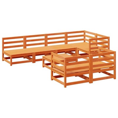 vidaXL Garden Sofa Set - Wax Brown without cushion