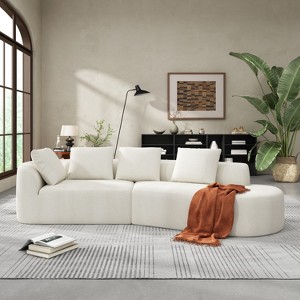 VAISP-Modern 2-Piece Curved Green Sectional Sofa with Chaise Lounge, High-Density Sponge, Pearl Upholstery, Right-Facing for Living Room - 1 of 4