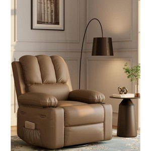 Jojoka regular Swivel Rocker Recliner Chair, Manual Reclining Sofa with Cup Holders & Side Pockets, Lazy Armchair for Adults - 1 of 4