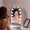 VANITII 14''x18'' Arched Vanity Makeup Mirror with Lights Metal Tabletop White - 4 of 4