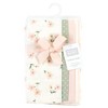 Hudson Baby Girls Cotton Poly Flannel Burp Cloths 8-Pack, Pink Dainty Floral, One Size - 2 of 4