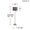 360 Lighting Chic Style Swing Arm Adjustable Floor Lamp 70" Tall Antique Brass Embroidered Drum Shade for Living Room Reading House - 4 of 4