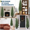 2 Pack Artificial Cedar Topiary Trees Outdoor - 5 FT UV Resistant Fake Potted Plants for Porch, Patio, Wedding Decor - 4 of 4