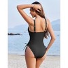 AI'MAGE Women's One Piece Swimsuits 2025 Tummy Control Bathing Suits Push Up V Neck Swimwear with Twist - 2 of 3