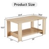NicBex 2-Tier Rectangle Coffee Table Center Dining Table with Open Shelf for Living Room - 3 of 4