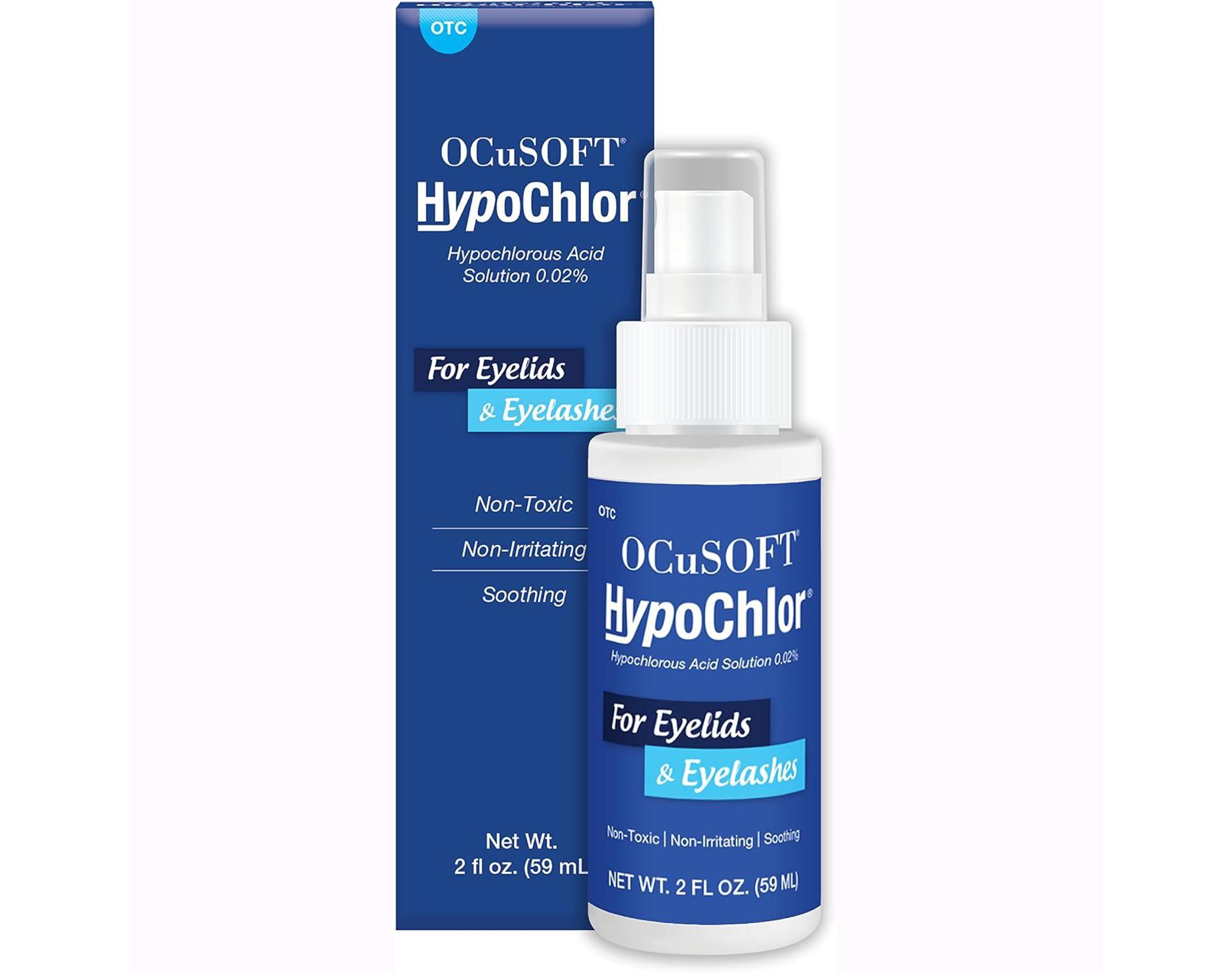 OCuSOFT HypoChlor Solution Spray for Eyelid and Eyelash Cleansing, Gentle Daily Hygiene, 2 fl oz Bottle