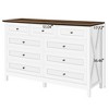 Jump Into Fun Rustic Storage Dresser With 9 Drawers,Silver Handle Classic X-shaped Side Panels Reliable Structure Timeless Elegance For Living Room - 3 of 4