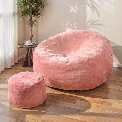 XIZZI Giant Bean Bag Sofa Set with Ottomanfor Ultimate Relaxation, Luxe Flannel Comfort for Living Room/Bedroom/Office, Available in 5 Colors