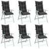 vidaXL Highback Chair Cushion Set of 6 Melange Anthracite - 2 of 4