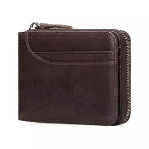BEAFUP Men's Wallet,RFID Blocking Genuine Leather Wallet - Slim Bifold Front Pocket Wallet with Zipper Closure, Credit Card Holder - 1 of 4
