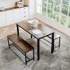 Home Imports Emporium 3-Piece Dining Table Set for 4 with Benches – Small Kitchen Table and Bench Set for Dining Room - 2 of 4
