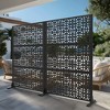 Lirago Black 72 in. Galvanized Metal Outdoor Privacy Screens Garden Outdoor Fence - 3 of 4