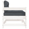 vidaXL Patio Chair with Cushions White Solid Wood Pine - 4 of 4