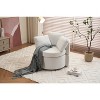 33.9" W 360° Swivel Accent Barrel Chair, Comfy Round Sofa Storage Chair with Pillow for Living Room Bedroom Nursery 4B - ModernLuxe - 4 of 4