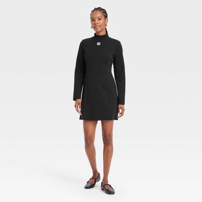 Black History Month Women's Long Sleeve Mini Dress - Black