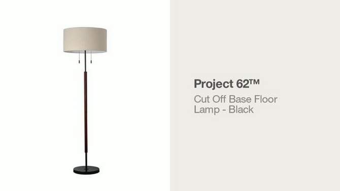 Cut Off Base Floor Lamp Black/Brown Metal/Wood - Threshold™, 2 of 12, play video