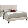 Monarch Specialties Bed Queen Size Platform Bedroom Frame Upholstered Linen Look Wood Legs Beige Black Transitional - image 3 of 4