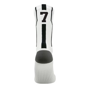 Mk Socks Player ID Jersey Number SINGLE Crew Sock - White, Black - 1 of 1