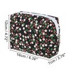 Unique Bargains Portable Flower Cosmetic Bag Black 1 Pc - 2 of 3