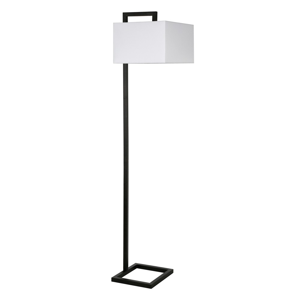 Photos - Floodlight / Street Light Hampton & Thyme 68" Tall Floor Lamp with Fabric Shade Blackened Bronze