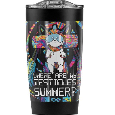 Rick And Morty Snowball Psychedelic Swirl Steel Tumbler 20oz Coffee Travel Mug