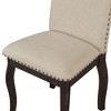 Sapphtopaz Set of 4 Dining Chairs Wood Upholstered Fabric Side Chair with Wood Legs and Nailhead Kitchen Chairs for Dining Room, Living Room - 3 of 4