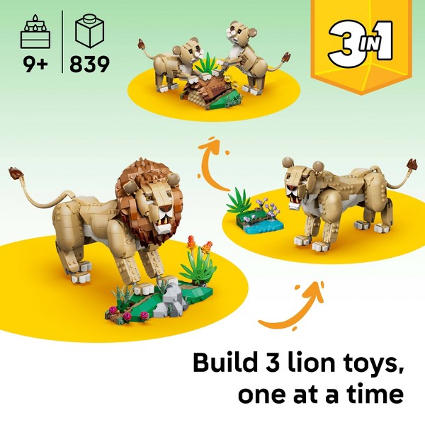 LEGO Creator 3 en 1 Animales Salvajes: León Majestuoso 31386 2