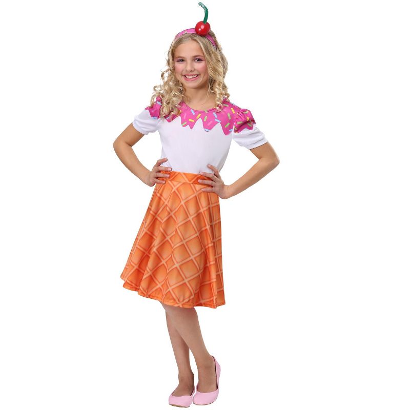 HalloweenCostumes.com Ice Cream Cone Costume for Girls, 1 of 3
