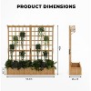 Raised 63" Wooden Garden Bed with Trellis, Hanging Roof & Drainage, Ideal for Vines, Flowers, Herbs & Veggies - 2 of 4