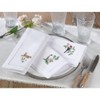 Saro Lifestyle Embr'd Bluebird Hemstitch Napkin, 20" Square, White (Set of 6) - 3 of 3