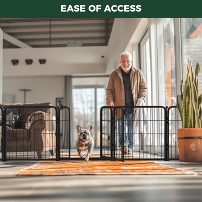 Black 24-Inch 8-Panel Metal Indoor Dog Playpen
