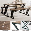 Jojoka Kitchen Dining Table Set for 4 with Benches, 44Inch Rectangular Modern MDF Table with X-Shaped Metal Frame, Space-Saving Design - 4 of 4