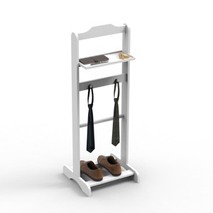 SEVOBAL Portable Garment Rack Clothes Valet Stand with Storage Organizer for Bedroom and Entryway, White, 16.93"*15.75"*47.24" - 1 of 4