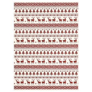 Coolmee Christmas Washable Rugs Snowflake Rug Non Slip Soft Non Shedding Indoor Holiday Decor Carpet for Living Room Bedroom - 1 of 4
