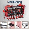 4-Layer Power Tool Organizer Wall Mount, Heavy Duty Garage Rack with 8 Drill Holders, Utility Shelf, 400LBS Capacity - 3 of 4