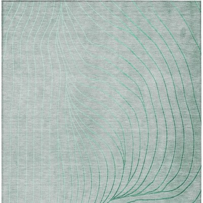 HomeRoots 10' X 14' Mint Green And Silver Abstract Washable Indoor Outdoor Area Rug