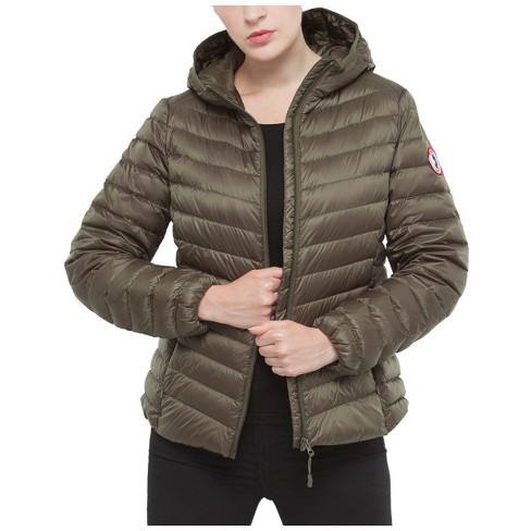 Rokka&rolla Women's Ultra-light Real Down Packable Puffer Jacket-olive,  Size Small : Target