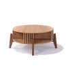 LuxenHome Round Coffee Table with Storage, 31.5" Oak Finish Manufactured Wood Accent Tables with Rubberwood Legs for Living Room, Home Brown - 4 of 4