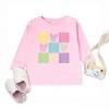 The Juniper Shop Checkered Bunny Outline Coquette Toddler Long Sleeve Tee - 2 of 4
