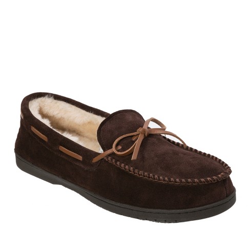 Isotoner Men's Genuine Suede Moccasin Slippers