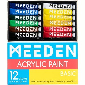 MEEDEN Heavy Body Acrylic Paint Set, 12 Vibrant Basic Colors 22 ml/0.74 oz - 1 of 1