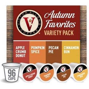 Victor Allen's Coffee Autumn Favorites Variety Pack Single Serve Medium Roast Coffee Pods - 96ct - 1 of 4