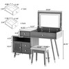 FONTOI 51"W 3-in-1 Vanity Desk with Lighted Flip-Top Mirror Adjustable Cabinet and Stool for Bedroom Dressing Room, White, 51"*19.8"*29.8" - 3 of 4