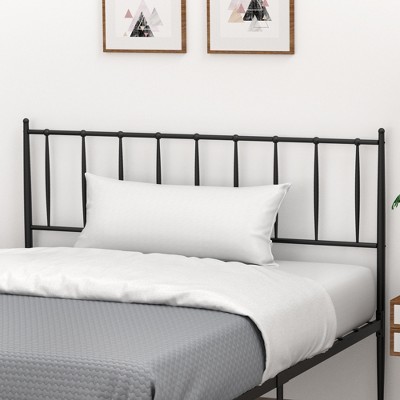 Queen Black Metal Platform Bed Frame with Headboard and Storage