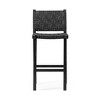HomeRoots 30" Gray and Black Faux Leather and Solid Wood Bar Height Bar Chair - 4 of 4