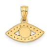 Black Bow Jewelry 14k Yellow Gold and Enameled SMALL Evil Eye Pendant, 14mm (9/16 Inch) - 3 of 4