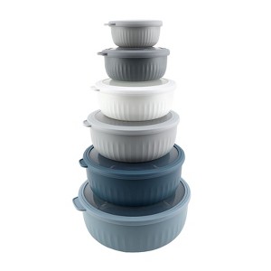 COOK WITH COLOR WIDE MIXING BOWLS WITH LIDS 12 PIECE - 1 of 4
