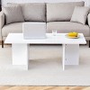 44.8 Inch Coffee Table,Modern MDF Coffee Table With Triangular Legs,Coffee Table  For Living Rooms, Bedrooms-Cuddlewood - image 3 of 4