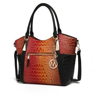 MKF Collection Janise Tote Bag with Croc Embossed Ombre Design and Gold Tone Hardware by Mia K - 1 of 4