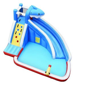 Tangkula Inflatable Water Park Bounce House Slide Shark with/without Blower - 1 of 4